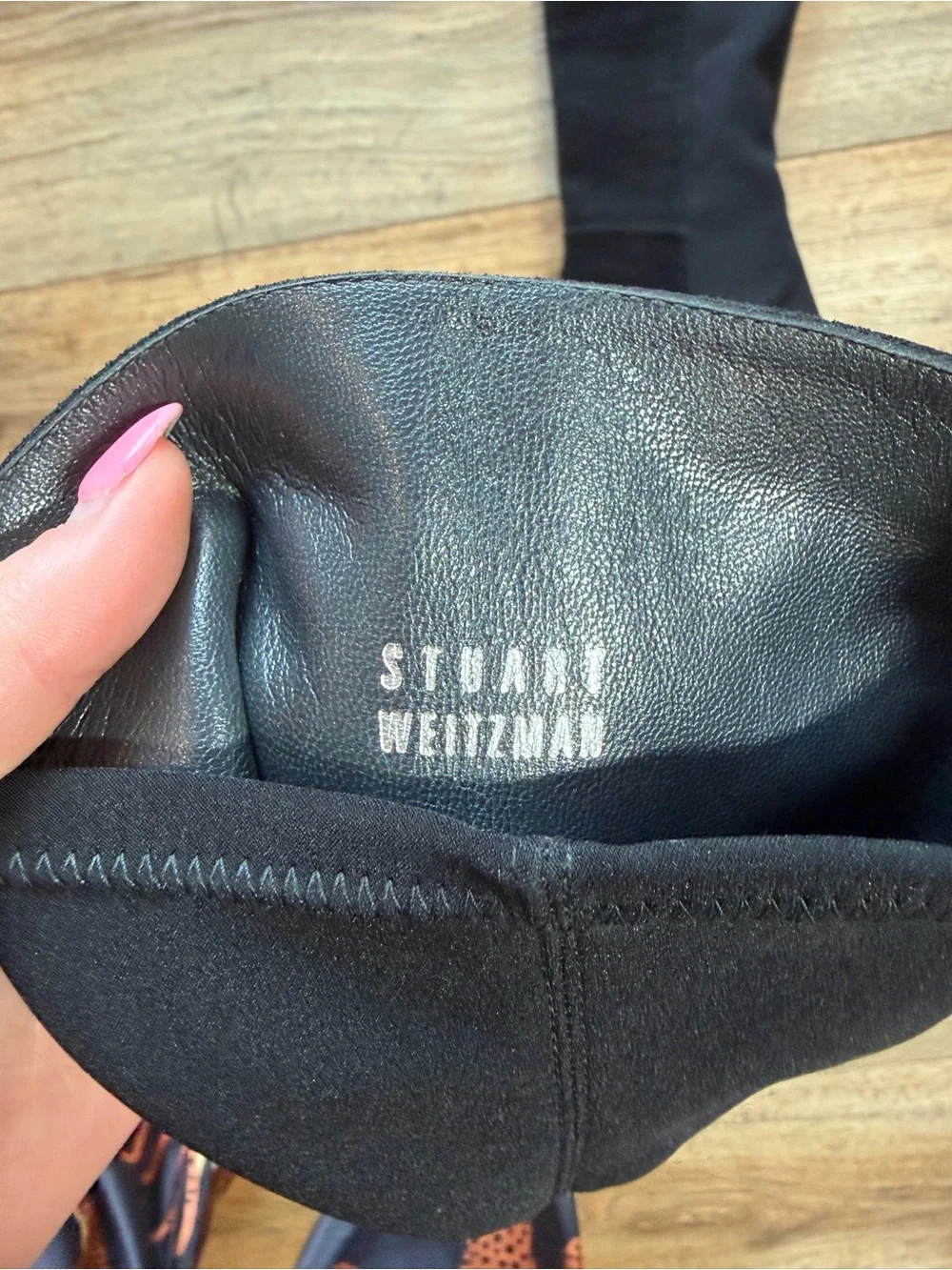 Stuart Weitzman black gothic blockette over-the-knee stretch boots